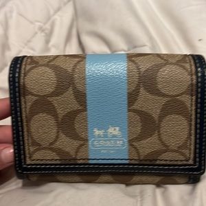 Coach Blue Color-block bifold wallet